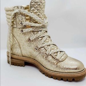 CHRISTIAN LOUBOUTIN MAD BOOT FLAT SPECCHIO VINTAGE -SIZE:38 -COLOR: PLATINE GOLD